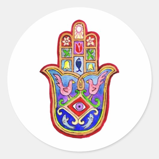 Hamsa Ronde Sticker (Voorkant)