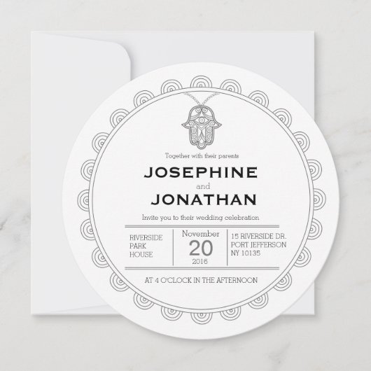 hamsa - ronde - uitnodiging (Voorkant)