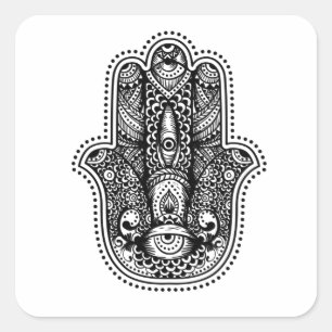 Hamsa The Hand of the Goddess Vierkante Sticker
