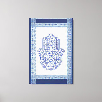 hamsa * tunis * marokko * henna * blue canvas afdruk