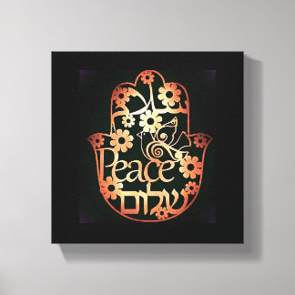 Hamsa van Vrede op Kleine Canvasprint met Spanraam Canvas Afdruk