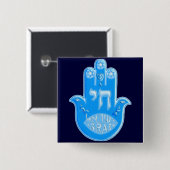Hamsa Vierkante Button 5,1 Cm (Voorkant /achterkant)