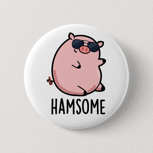 Hamsome Grappig Pun Ronde Button 5,7 Cm (Voorkant)
