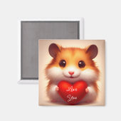 Hamster Adorable Avec Aimant Coeur (Recto/Verso)