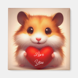 Hamster Adorable Avec Aimant Coeur