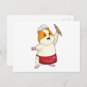 Hamster als bakker met deegroller briefkaart (Voorkant / Achterkant)