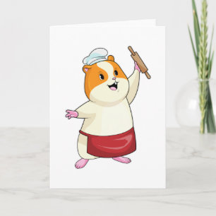 Hamster als bakker met deegroller kaart
