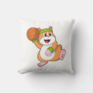 Hamster als Basketballspeler met Basketball Kussen