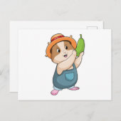 Hamster als boer met courgette briefkaart (Voorkant / Achterkant)