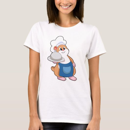 Hamster als Cook met Platter T-shirt (Voorkant)