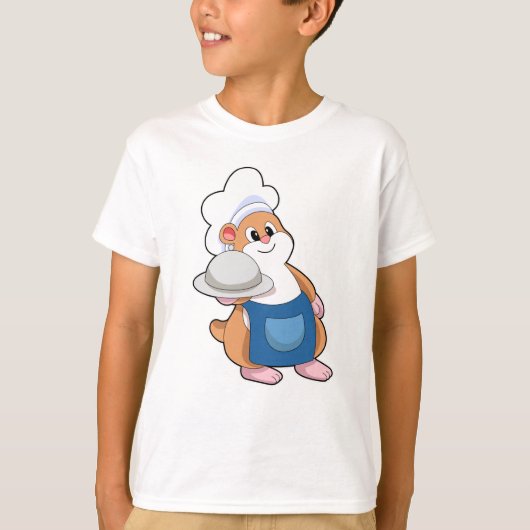 Hamster als Cook met Platter T-shirt (Voorkant)