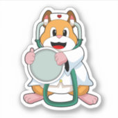 Hamster als Doctor met Stethoscoop.PNG Sticker (Voorkant)