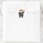 Hamster als Groom met bruiloft ring Ronde Sticker (Tas)