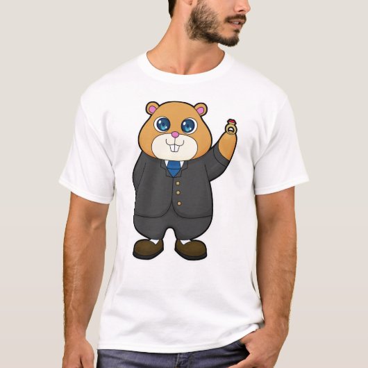 Hamster als Groom met bruiloft ring T-shirt (Voorkant)