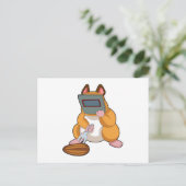 Hamster als lasser.PNG Briefkaart (Staand voorkant)