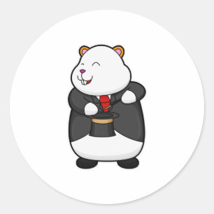 Hamster als Magicaliër met Magische wand en Pet Ronde Sticker