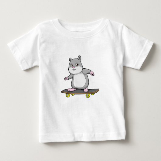 Hamster als Skater met Skateboard (Voorkant)