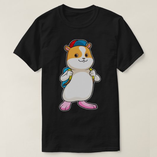 Hamster als student met Pet rugzak T-shirt (Design voorkant)