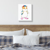 Hamster als student met rugzak en Pet Canvas Afdruk (Insitu (Slaapkamer))