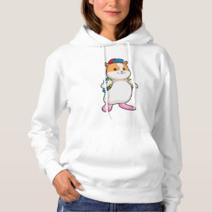 Hamster als student met rugzak en Pet Hoodie
