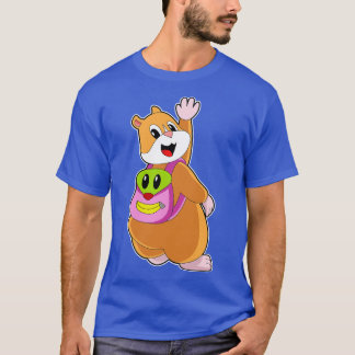 Hamster als student met rugzak t-shirt