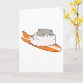 Hamster als surfer met surfplank kaart (Gele Bloem)