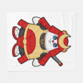 Hamster als Warrior met Armor Fleece Deken (Voorkant (Horizontaal))