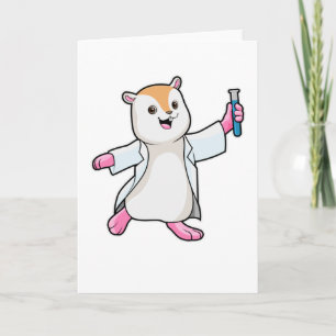 Hamster als wetenschapper met reageerbuis kaart