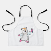 Hamster als wetenschapper met testbuis schort (Voorkant)