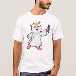 Hamster als wetenschapper met testbuis t-shirt