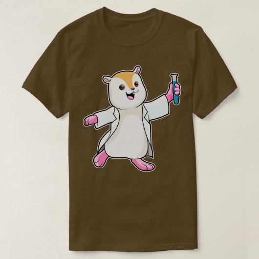 Hamster als wetenschapper met testbuis t-shirt (Design voorkant)