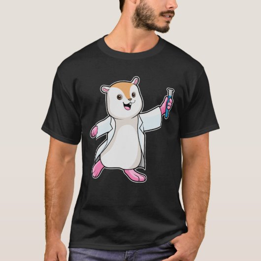 Hamster als wetenschapper met testbuis t-shirt (Voorkant)