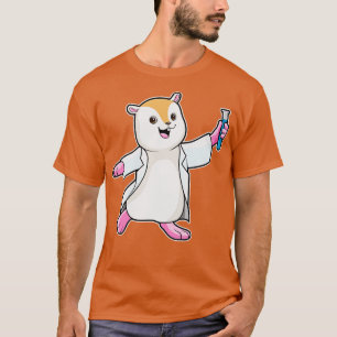 Hamster als wetenschapper met testbuis t-shirt