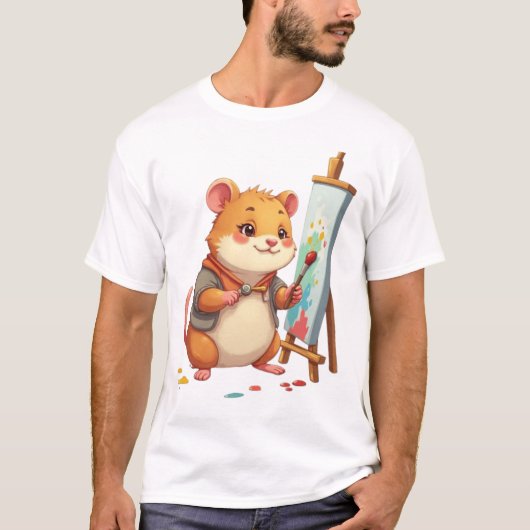 Hamster Artist – Creative TinyFur T-Shirt (Voorkant)