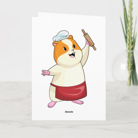 Hamster as Baker with Rolling pin Kaart (Achterkant)