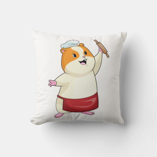 Hamster as Baker with Rolling pin Kussen (Voorkant)