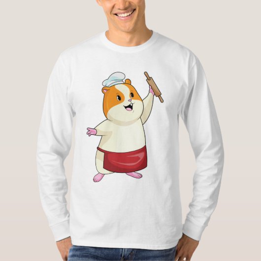 Hamster as Baker with Rolling pin T-shirt (Voorkant)