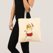 Hamster as Baker with Rolling pin Tote Bag (Voorkant (product))