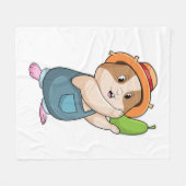 Hamster as Farmer with Zucchini Fleece Deken (Voorkant (Horizontaal))