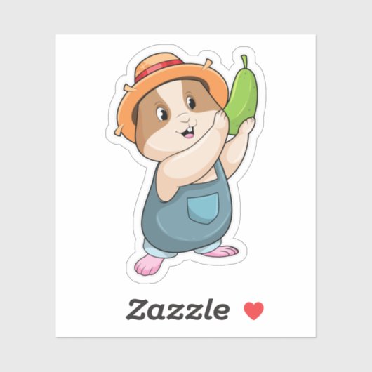 Hamster as Farmer with Zucchini Sticker (Vel)
