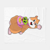 Hamster as Student with Backpack.PNG Fleece Deken (Voorkant (Horizontaal))