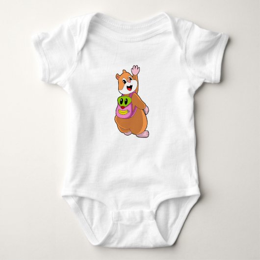 Hamster as Student with Backpack.PNG Romper (Voorkant)