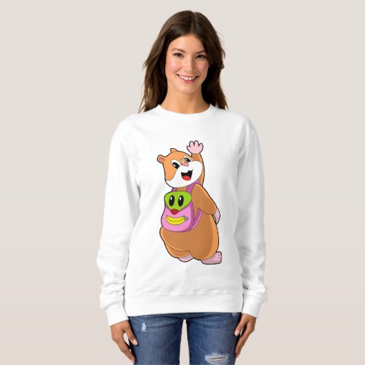 Hamster as Student with Backpack.PNG Trui (Voorkant volledig)
