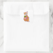 Hamster as Student with Backpack.PNG Vierkante Sticker (Tas)