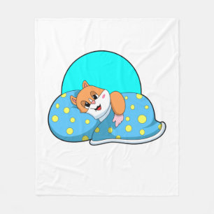 Hamster at Sleeping with Blanket.PNG Fleece Deken