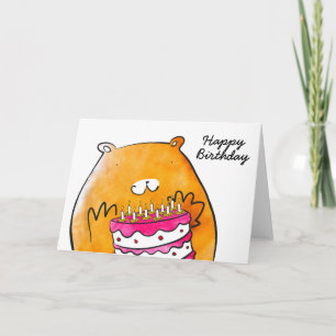Hamster avec carte d'anniversaire de gâteau