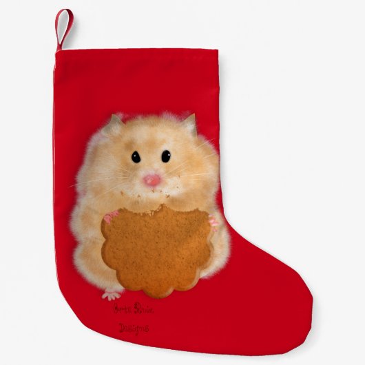 Hamster avec chaussette de Noël en biscuit (Devant)