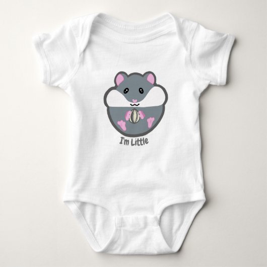 Hamster baby outfit "I'm Little" Baby Bodysuit (Voorkant)