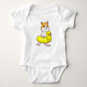Hamster bij Beach met Duck als Swim ring Romper (Voorkant)
