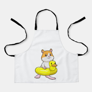 Hamster bij Beach met Duck als Swim ring Schort